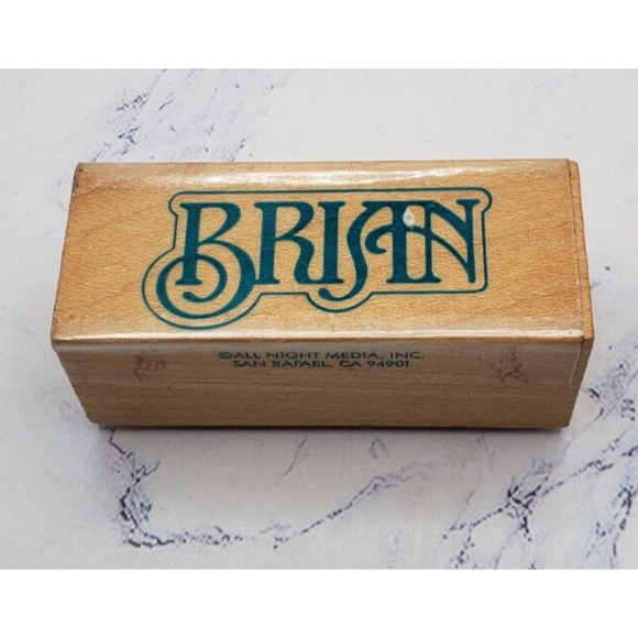 Brisin Fancy Script Wood Mounted Rubber Stamp by All Night Media - Picture 1 of 6